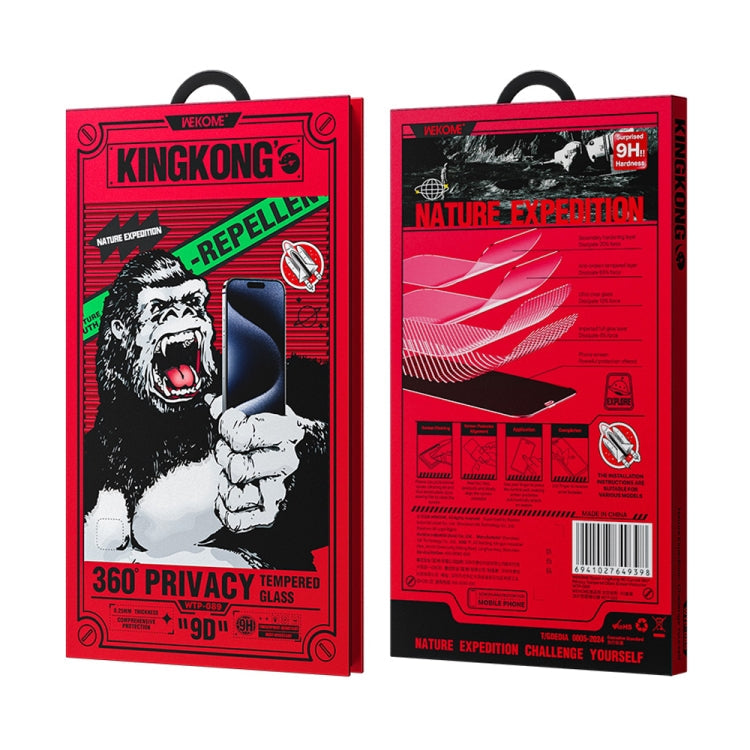 For iPhone 16 / 15 WK WTP-089 Space King Kong 9D Curved 360 Degree Privacy Tempered Glass Film
