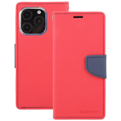 For iPhone 16 Pro Max GOOSPERY FANCY DIARY Cross Texture Leather Phone Case(Red)