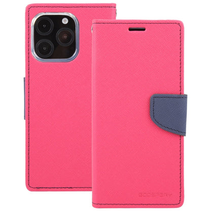 For iPhone 16 Pro GOOSPERY FANCY DIARY Cross Texture Leather Phone Case(Rose Red)