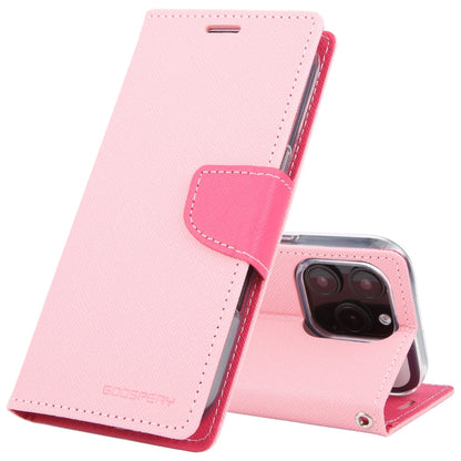 For iPhone 16 Pro GOOSPERY FANCY DIARY Cross Texture Leather Phone Case(Pink)