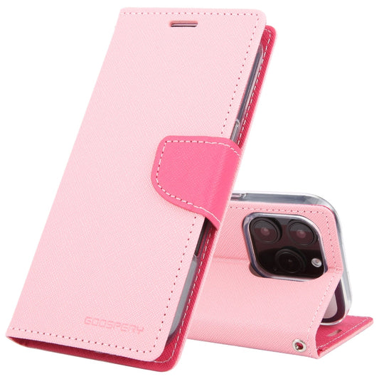 For iPhone 16 Pro GOOSPERY FANCY DIARY Cross Texture Leather Phone Case(Pink)
