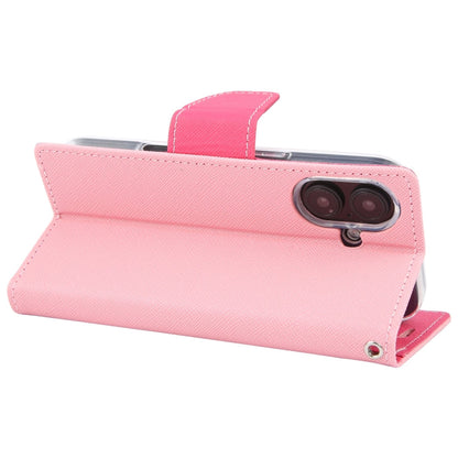 For iPhone 16 Plus GOOSPERY FANCY DIARY Cross Texture Leather Phone Case(Pink)