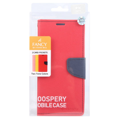For iPhone 16 GOOSPERY FANCY DIARY Cross Texture Leather Phone Case(Red)