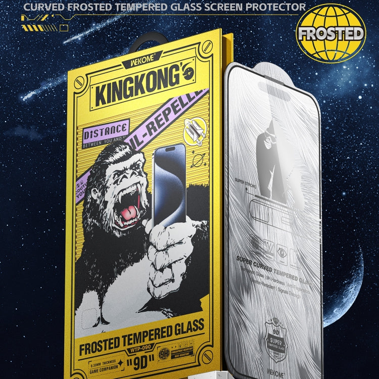 For iPhone 16 Plus / 15 Plus WK WTP-090 Space King Kong 9D Curved Frosted Tempered Glass Film
