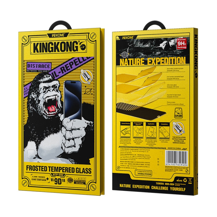 For iPhone 16 Plus / 15 Plus WK WTP-090 Space King Kong 9D Curved Frosted Tempered Glass Film