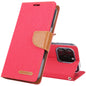 Pour iPhone 16 Pro GOOSPERY CANVAS DIARY Coque de téléphone en cuir à rabat texturé en tissu (Rouge)