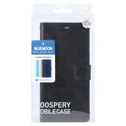 For iPhone 16 Pro Max GOOSPERY BLUE MOON Crazy Horse Texture Leather Phone Case(Black)