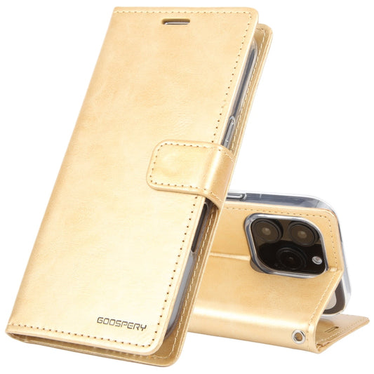 For iPhone 16 Pro Max GOOSPERY BLUE MOON Crazy Horse Texture Leather Phone Case(Gold)