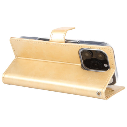 For iPhone 16 Pro GOOSPERY BLUE MOON Crazy Horse Texture Leather Phone Case(Gold)