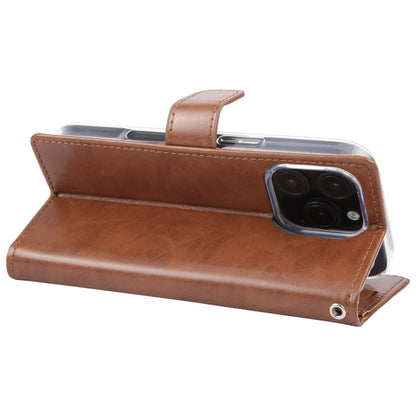 For iPhone 16 Pro GOOSPERY BLUE MOON Crazy Horse Texture Leather Phone Case(Brown)