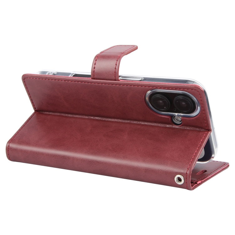 For iPhone 16 Plus GOOSPERY BLUE MOON Crazy Horse Texture Leather Phone Case(Wine Red)