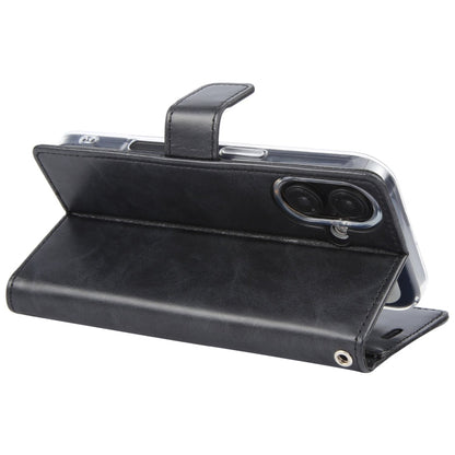 For iPhone 16 GOOSPERY BLUE MOON Crazy Horse Texture Leather Phone Case(Black)