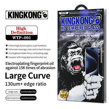 Pour iPhone 16 Pro Max WK WTP-091 Film de protection en verre trempé King Kong 6D incurvé HD