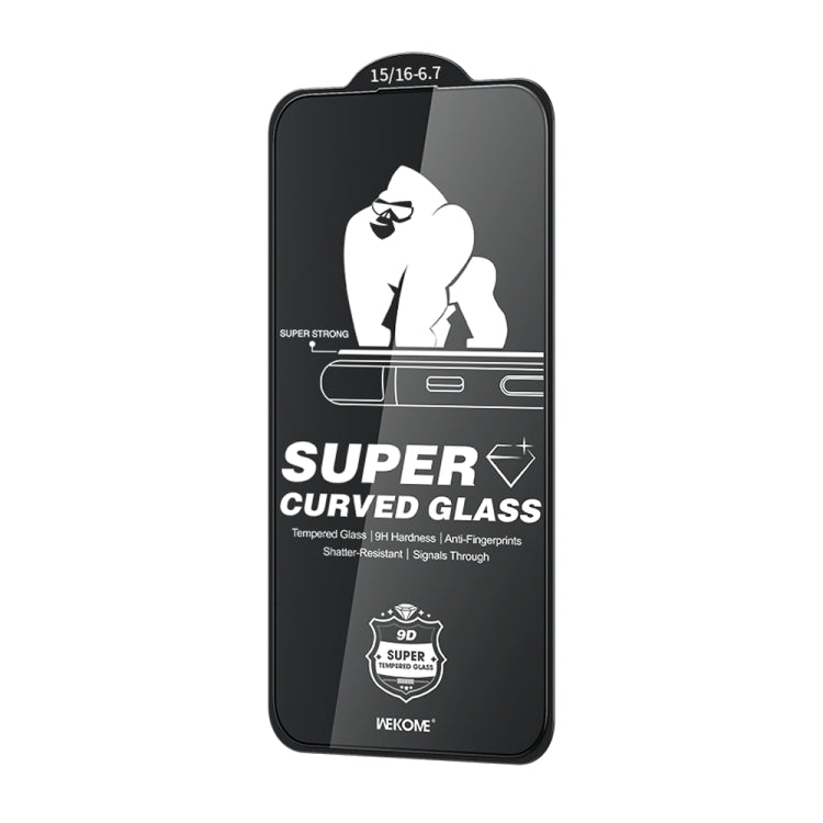 Pour iPhone 16 Plus / 15 Plus WK WTP-091 King Kong Film en Verre Trempé Incurvé 6D HD