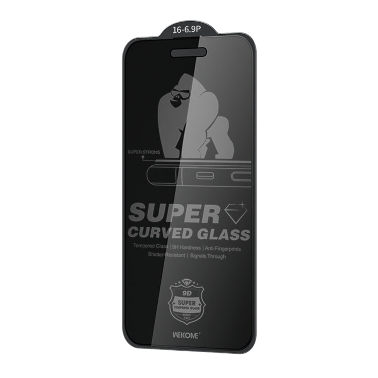 Pour iPhone 16 Plus / 15 Plus WK WTP-093 King Kong 6D Incurvé 360 Degrés Film de Protection en Verre Trempé Anti-Espion