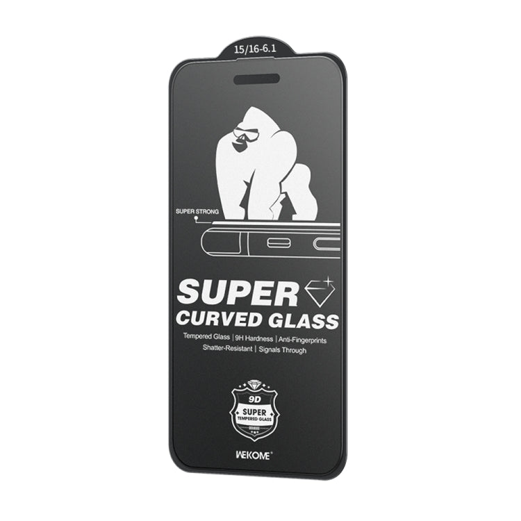 Pour iPhone 16 / 15 WK WTP-094 King Kong 6D Film en Verre Trempé Courbé Dépoli