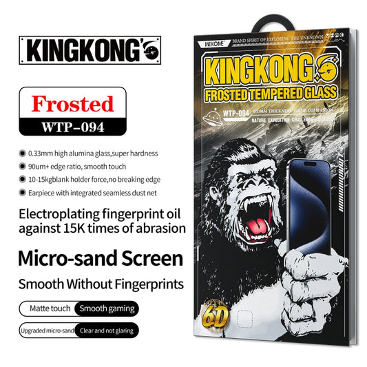 For iPhone 16 / 15 WK WTP-094 King Kong 6D Curved Frosted Tempered Glass Film