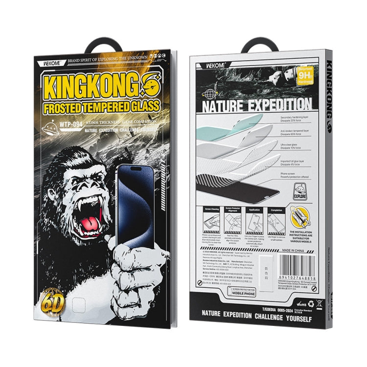 Pour iPhone 16 / 15 WK WTP-094 King Kong 6D Film en Verre Trempé Courbé Dépoli