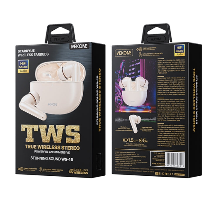 WEKOME WS-15 Starryue True Wireless Bluetooth Earphones(Milky White)