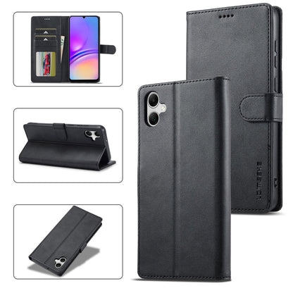 For Samsung Galaxy A06 4G LC.IMEEKE Calf Texture Leather Phone Case(Black)