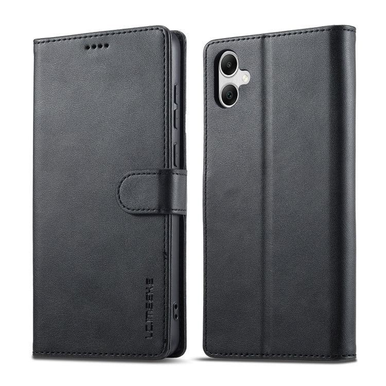 For Samsung Galaxy A06 4G LC.IMEEKE Calf Texture Leather Phone Case(Black)