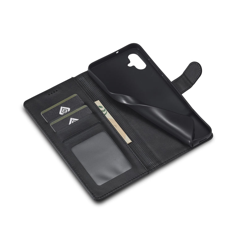 For Samsung Galaxy A06 4G LC.IMEEKE Calf Texture Leather Phone Case(Black)