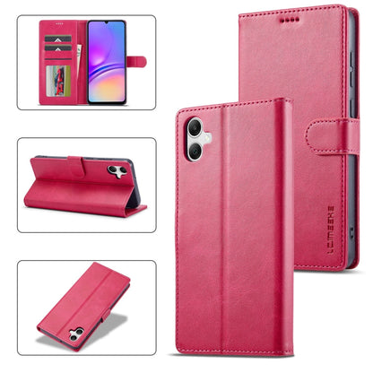 For Samsung Galaxy A06 4G LC.IMEEKE Calf Texture Leather Phone Case(Red)