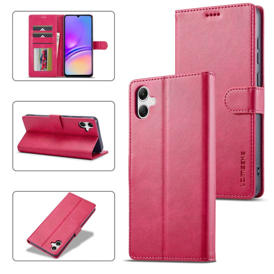 For Samsung Galaxy A06 4G LC.IMEEKE Calf Texture Leather Phone Case(Red)