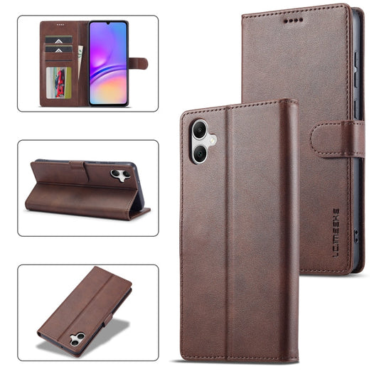 For Samsung Galaxy A06 4G LC.IMEEKE Calf Texture Leather Phone Case(Coffee)