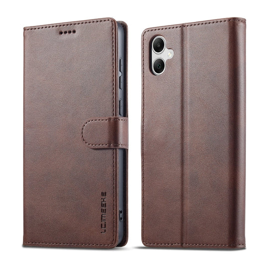For Samsung Galaxy A06 4G LC.IMEEKE Calf Texture Leather Phone Case(Coffee)