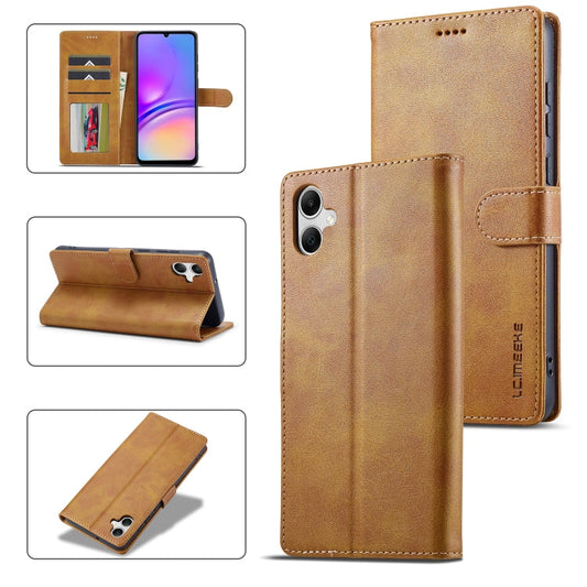 For Samsung Galaxy A06 4G LC.IMEEKE Calf Texture Leather Phone Case(Brown)