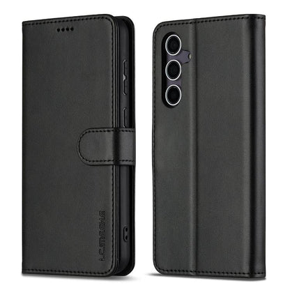 For Samsung Galaxy A36 5G LC.IMEEKE Calf Texture Leather Phone Case(Black)