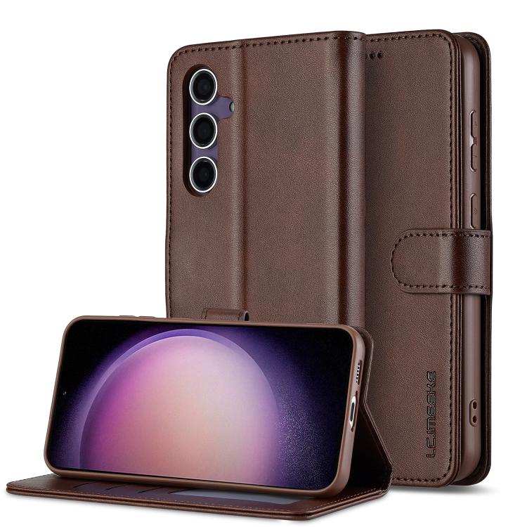 For Samsung Galaxy A36 5G LC.IMEEKE Calf Texture Leather Phone Case(Coffee)
