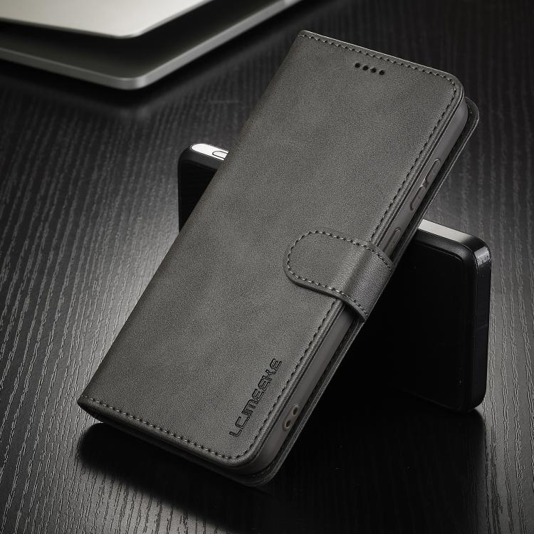 For Samsung Galaxy A26 5G LC.IMEEKE Calf Texture Leather Phone Case(Grey)