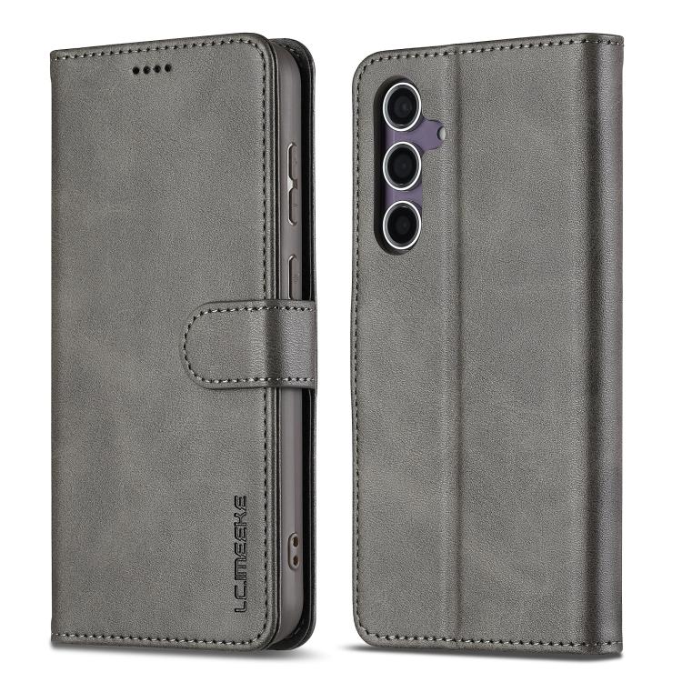 For Samsung Galaxy A26 5G LC.IMEEKE Calf Texture Leather Phone Case(Grey)