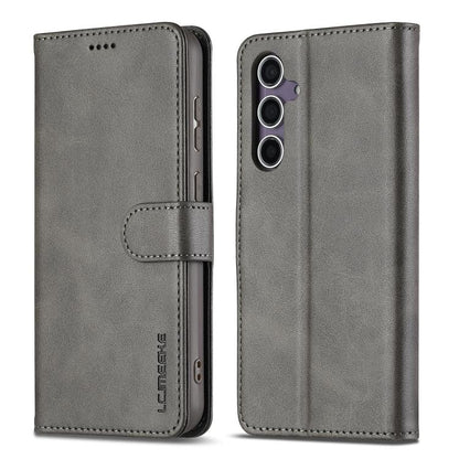 For Samsung Galaxy A26 5G LC.IMEEKE Calf Texture Leather Phone Case(Grey)