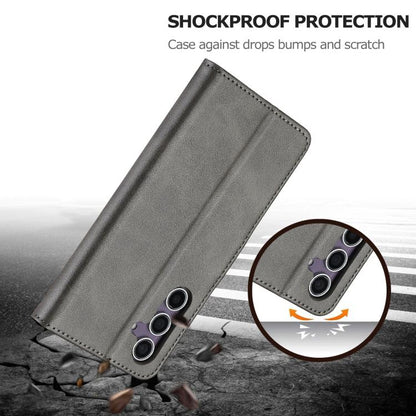 For Samsung Galaxy A26 5G LC.IMEEKE Calf Texture Leather Phone Case(Grey)