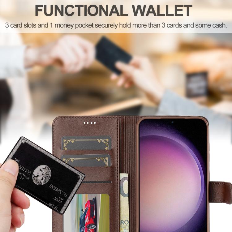 For Samsung Galaxy A26 5G LC.IMEEKE Calf Texture Leather Phone Case(Coffee)