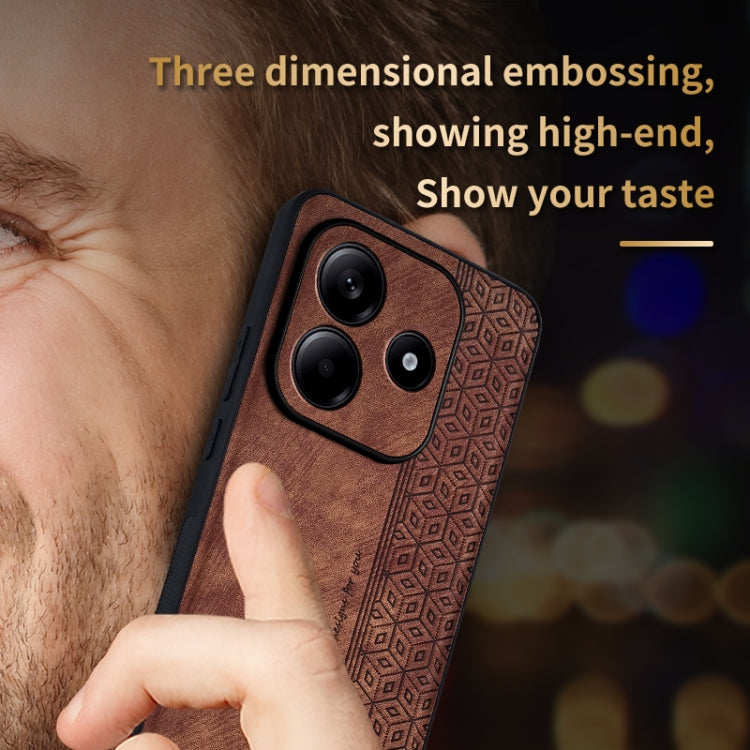 For Redmi Note 14 5G AZNS 3D Embossed Skin Feel Phone Case(Dark Green)