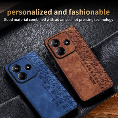 For Redmi Note 14 5G AZNS 3D Embossed Skin Feel Phone Case(Brown)