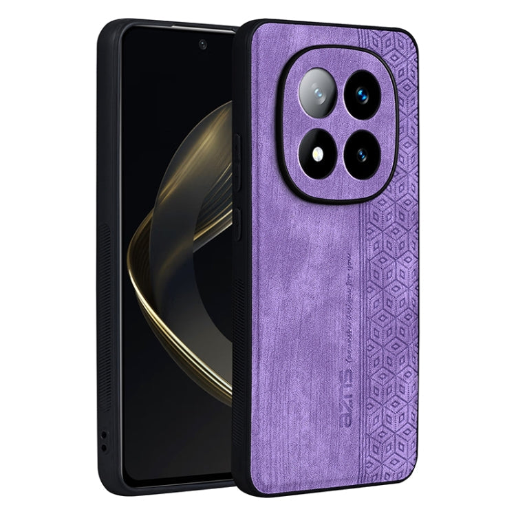 Pour coque de téléphone Redmi Note 14 Pro 5G AZNS 3D gaufrée toucher cuir (Violet)