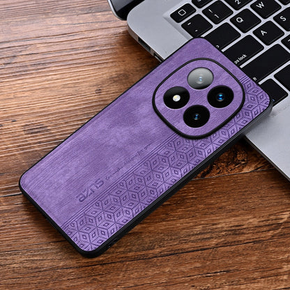 Pour coque de téléphone Redmi Note 14 Pro 5G AZNS 3D gaufrée toucher cuir (Violet)