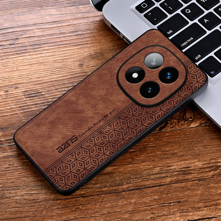 For Redmi Note 14 Pro 5G AZNS 3D Embossed Skin Feel Phone Case(Brown)