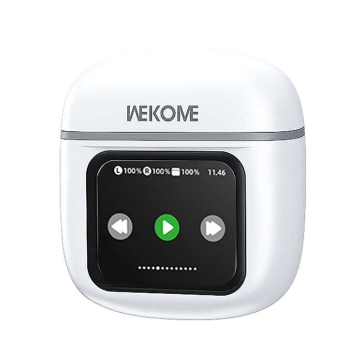 WEKOME Beluga S12 Audyhle ENC Noise Reduction Wireless Earphones with Smart Color Screen(White)
