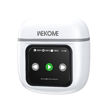 WEKOME Beluga S12 Audyhle ENC Noise Reduction Wireless Earphones with Smart Color Screen(White)