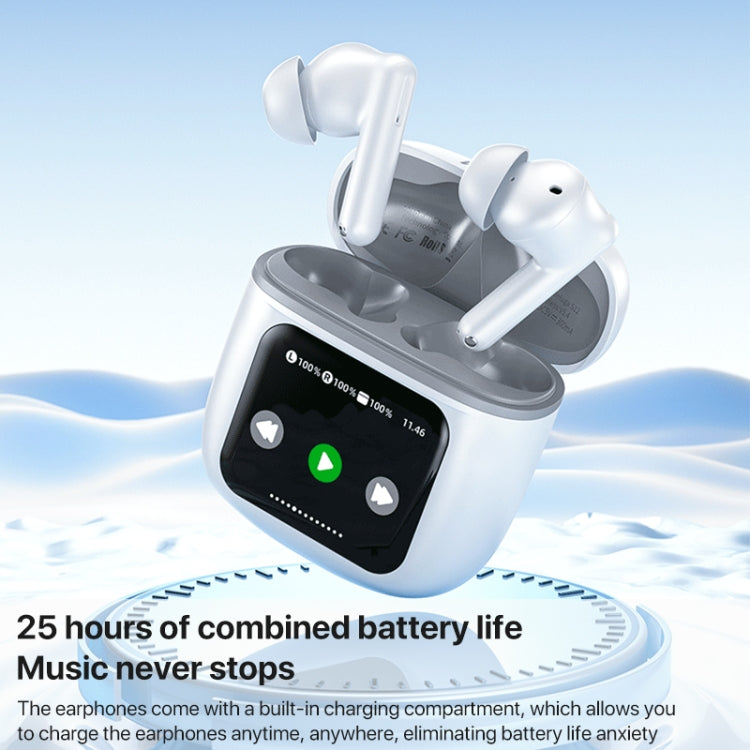 WEKOME Beluga S12 Audyhle ENC Noise Reduction Wireless Earphones with Smart Color Screen(Black)