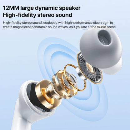 WEKOME Beluga S12 Audyhle ENC Noise Reduction Wireless Earphones with Smart Color Screen(White)