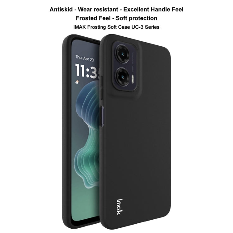 Pour Motorola Moto G35 5G Coque de téléphone antichoc en TPU dépoli série IMAK UC-3 (noir)