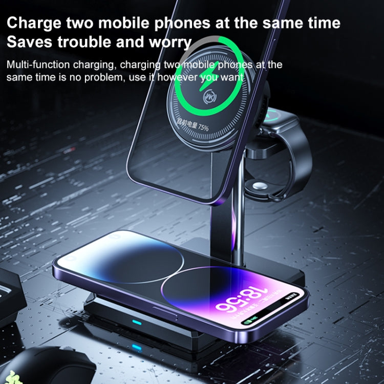 WK WP-U176 15W 4 in 1 Magnetic Cooling Wireless Charging Holder(Black)