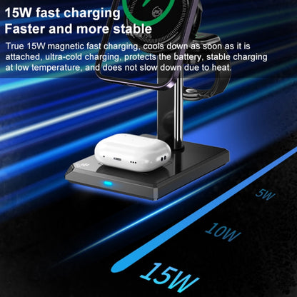 WK WP-U176 15W 4 in 1 Magnetic Cooling Wireless Charging Holder(Black)